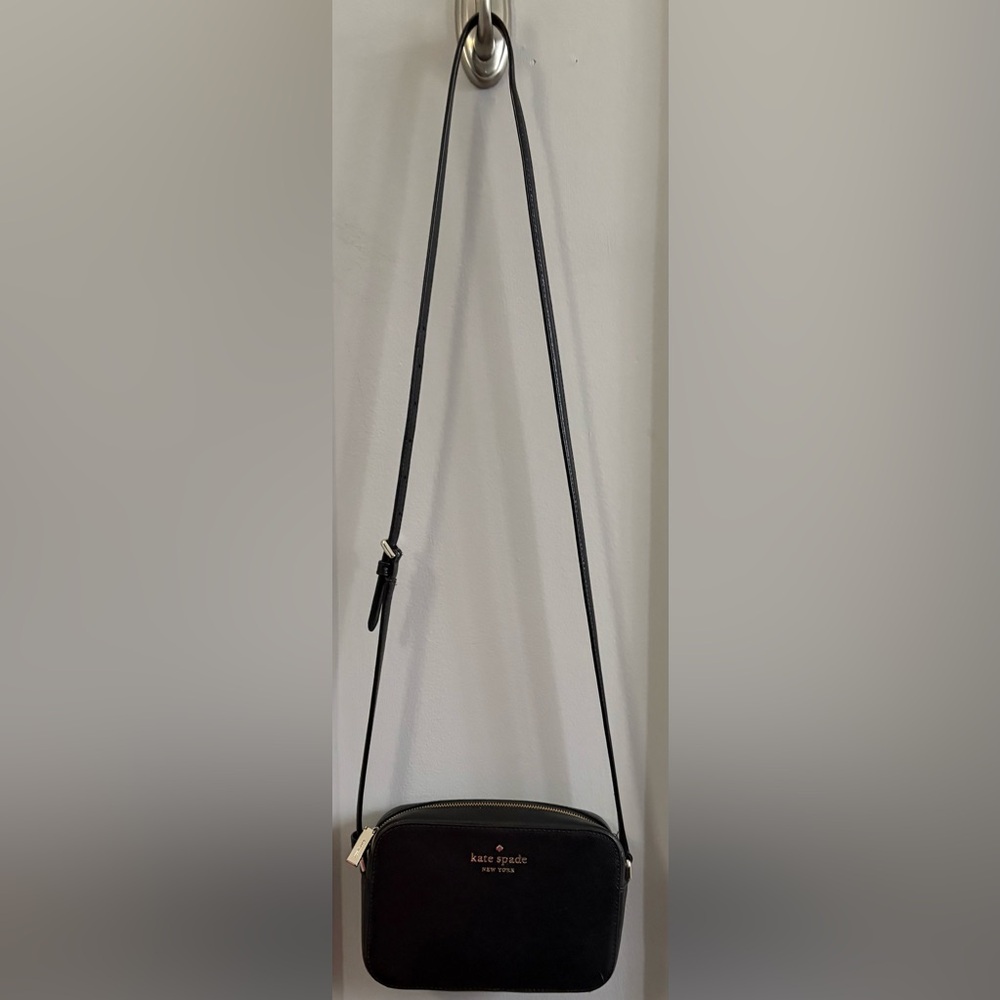 EUC Kate Spade Black Mini Staci Camera Saffiano Leather Crossbody Bag
